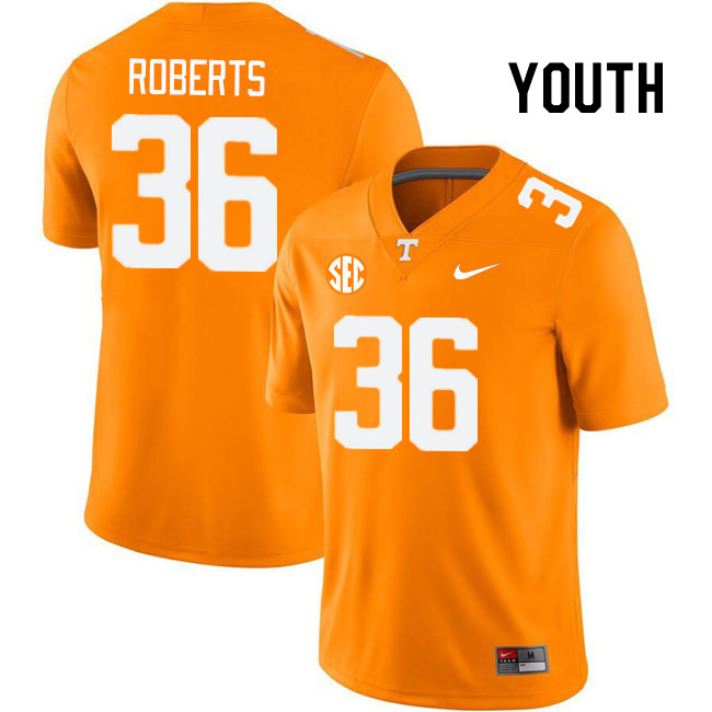 Youth #36 Nathan Roberts Tennessee Volunteers College Football Jerseys Stitched Sale-Orange - Click Image to Close
